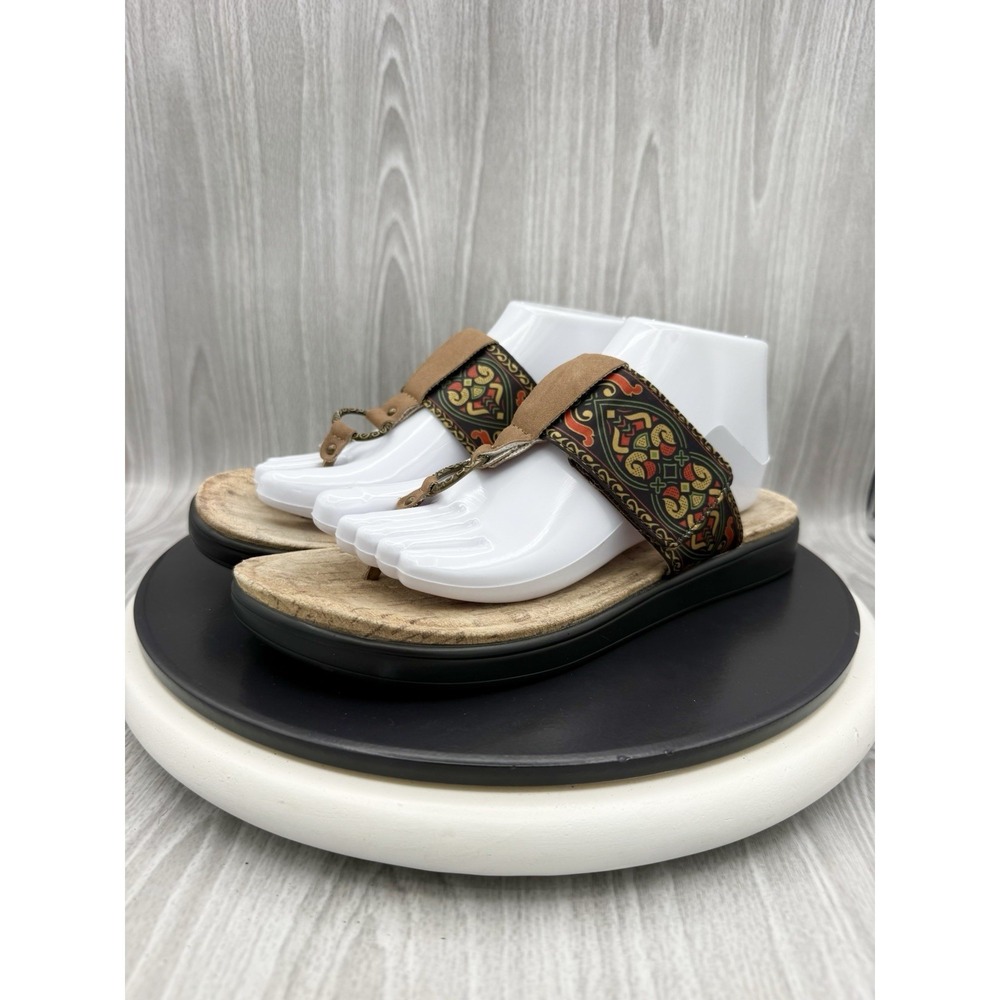 Alegria Moxi Womens Size 9 EU 39 Vegan Leather Free Spirit Saddle Thong Sandals